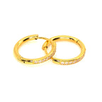 Creole Earrings | 18K Gold - Pavé Hoops - 16mm - Women