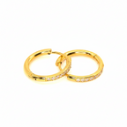Creoles | 18K Gold - Pavé Hoops - 14mm - Women