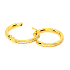 Creole Earrings | 18K Gold - Pavé Hoops - 16mm - Women