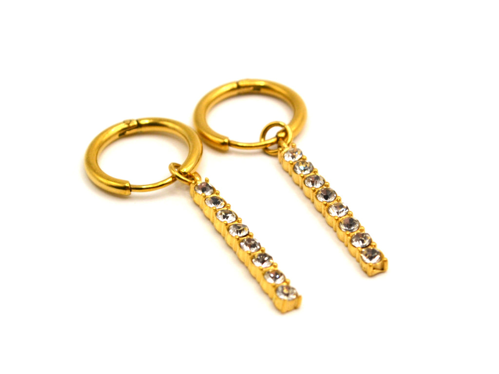 Hoop Earrings | Gold - Dangle - Zircon - Women's