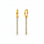 Hoop Earrings | Gold - Dangle - Zircon - Women's