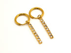 Hoop Earrings | Gold - Dangle - Zircon - Women's