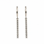Hoop Earrings | Silver - Dangling Hoops - Zircon - Women