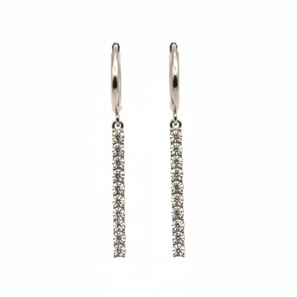 Creolen | Silber - Dangling Hoops - Zirkon - Damen