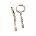 Hoop Earrings | Silver - Dangling Hoops - Zircon - Women