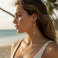 Earrings | Gold - Dangling Earrings - Zircon - Women's