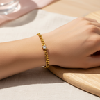 Bracelet | 18K Gold - Cuban - Heart - Zircon - W 5mm - L 16+5cm - Women
