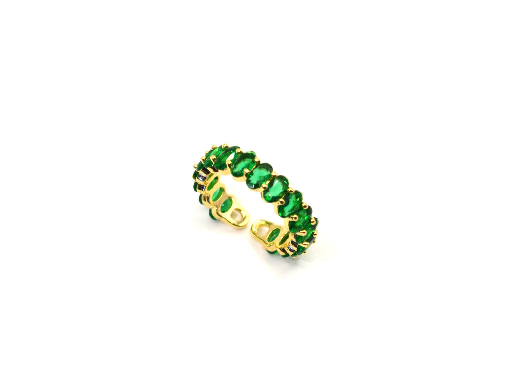 Ring | 18K Gold - Eternity - Grün - Zirkon - Gap - B 5mm - Damen