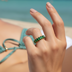 Ring | 18K Gold - Eternity - Grün - Zirkon - Gap - B 5mm - Damen