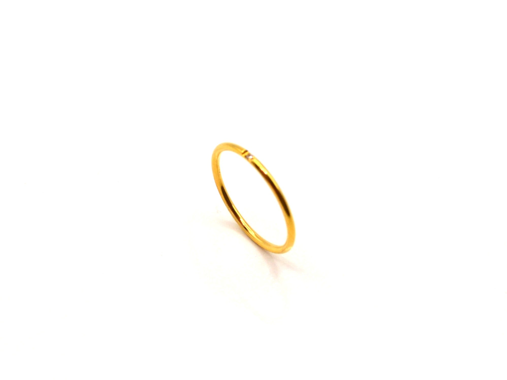 Ring - 18K Gold - Zirkon - abgerundet - Damen