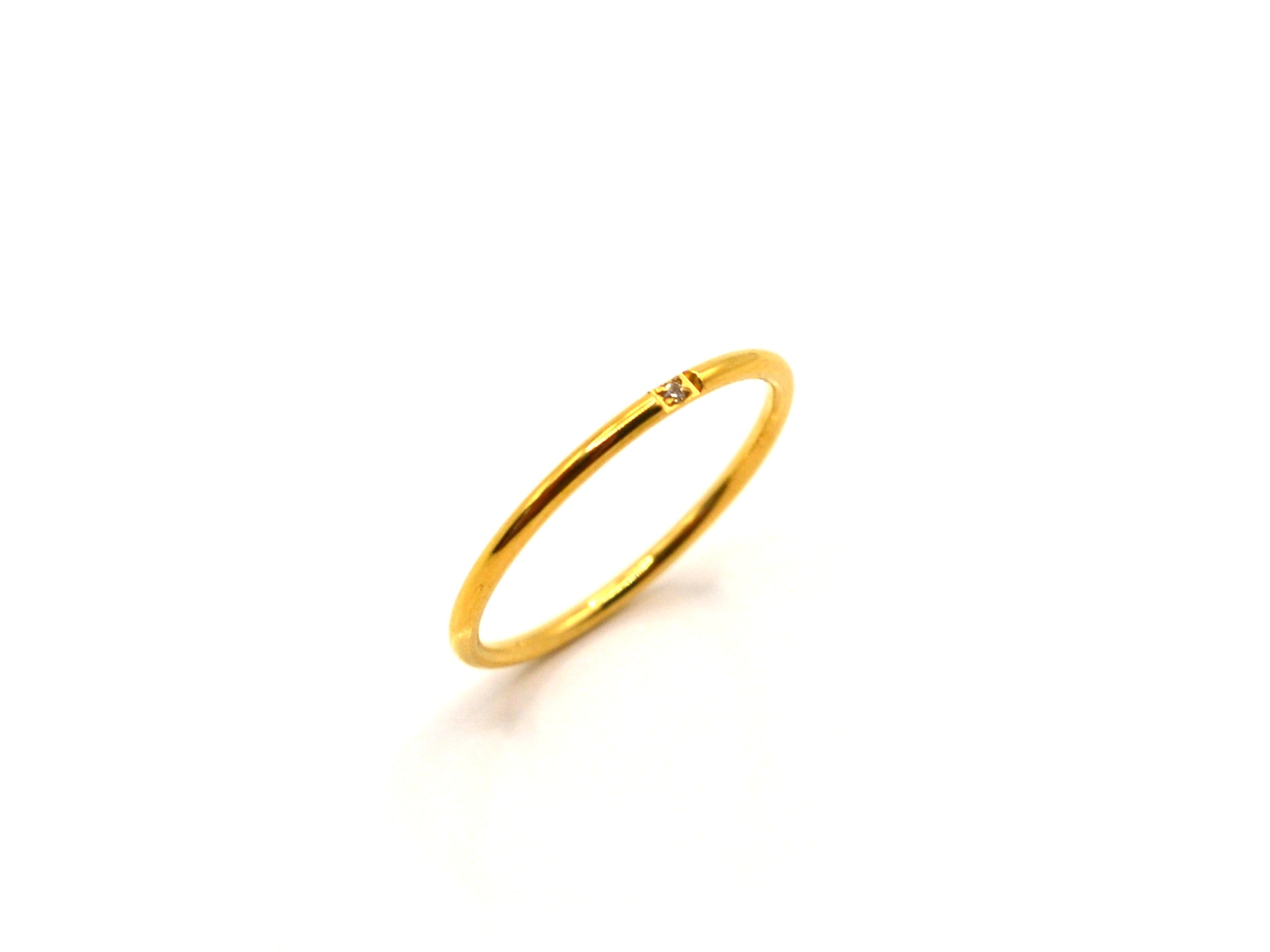 Ring - 18K Gold - Zirkon - abgerundet - Damen