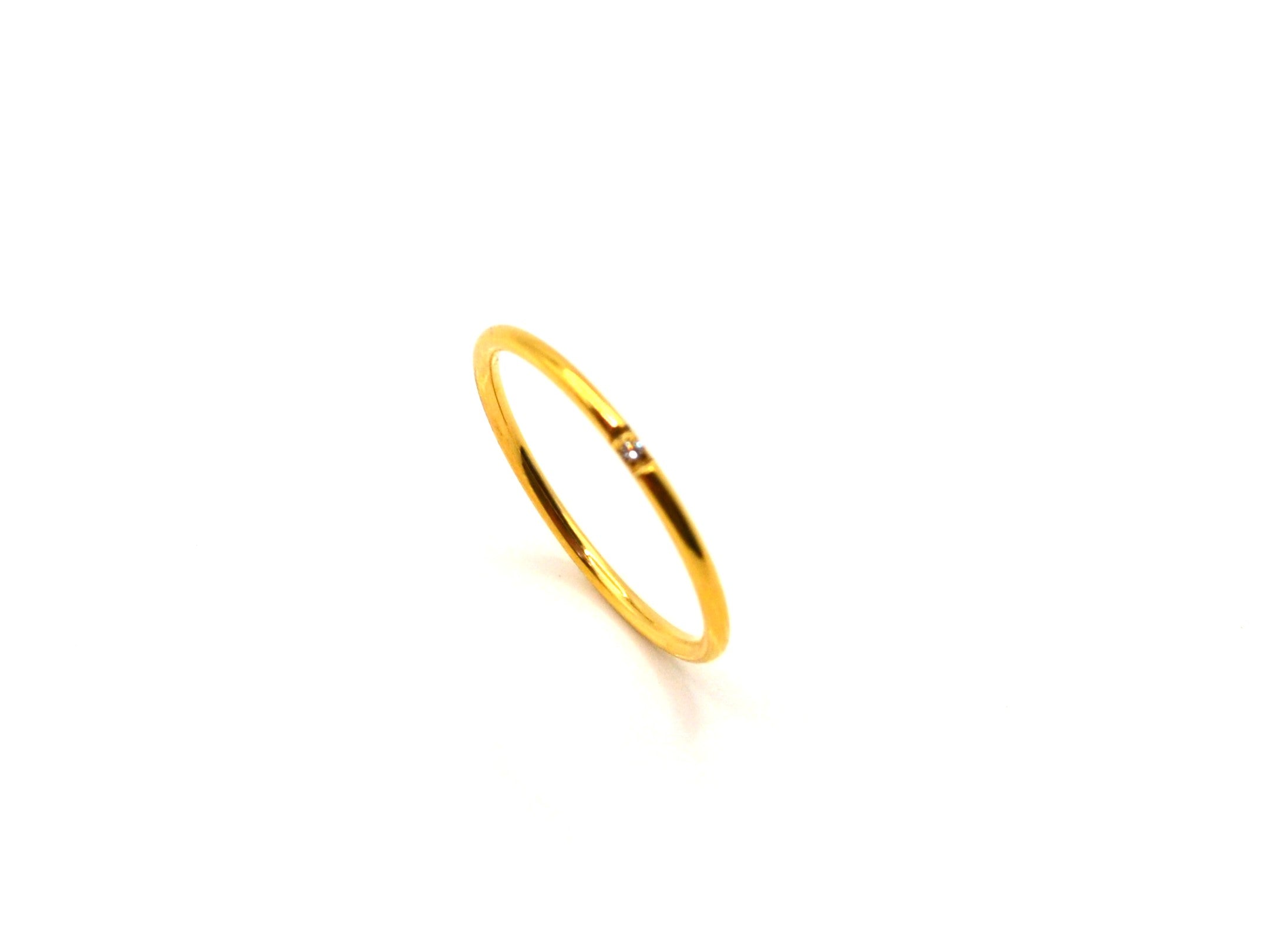 Ring - 18K Gold - Zirkon - abgerundet - Damen