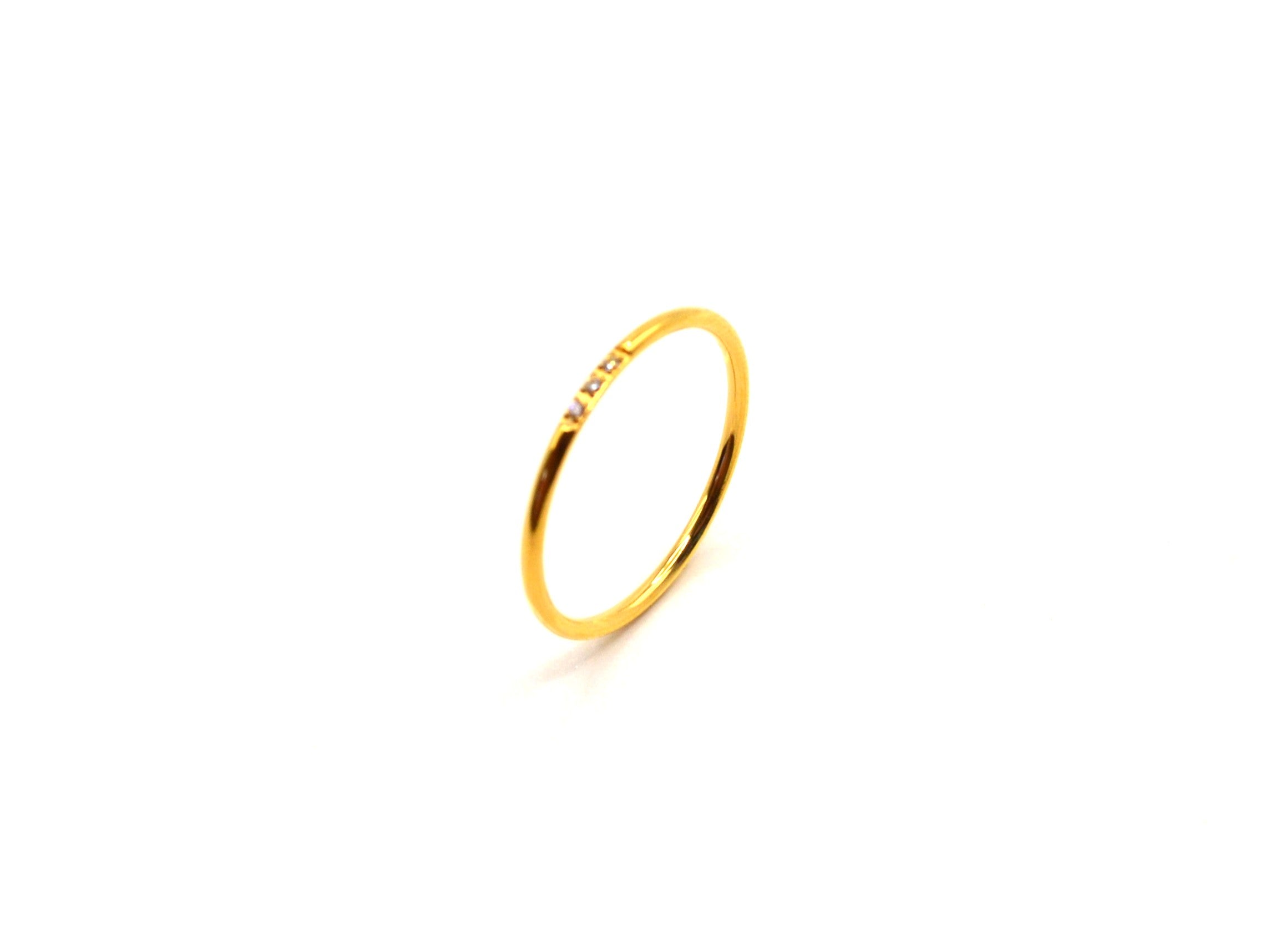 Eleganter Ring - 18K Gold - Zirkon - Damen