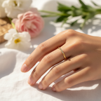 Ring | 18K Gold - Elegance - Zircon - W 1mm - Women's