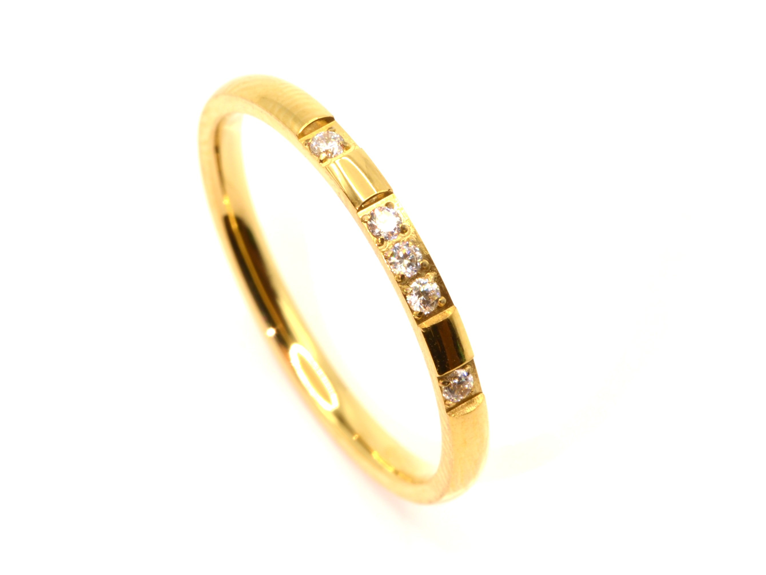 Eleganter Ring - 18K Gold - Zirkon - Damen