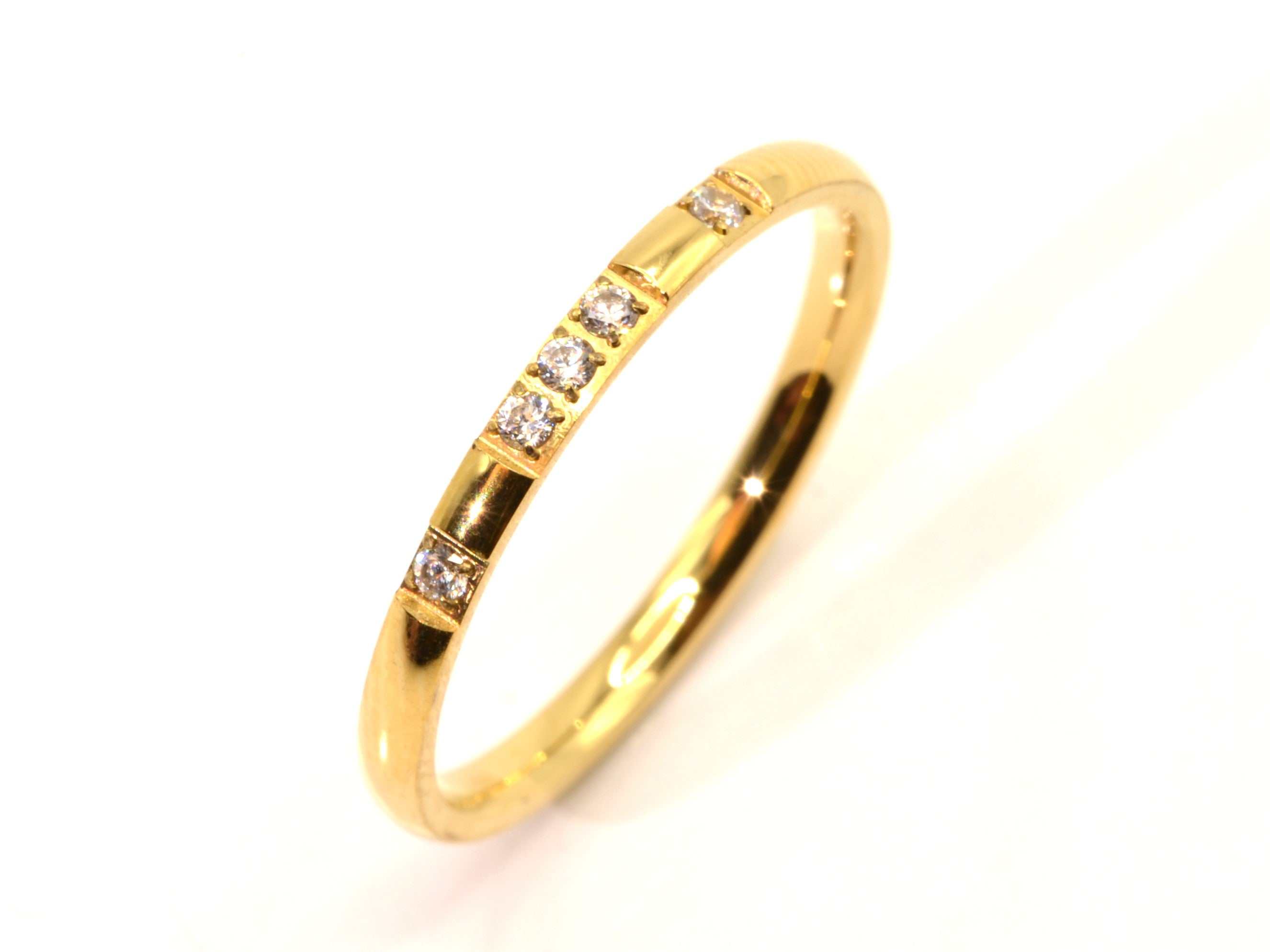 Eleganter Ring - 18K Gold - Zirkon - Damen