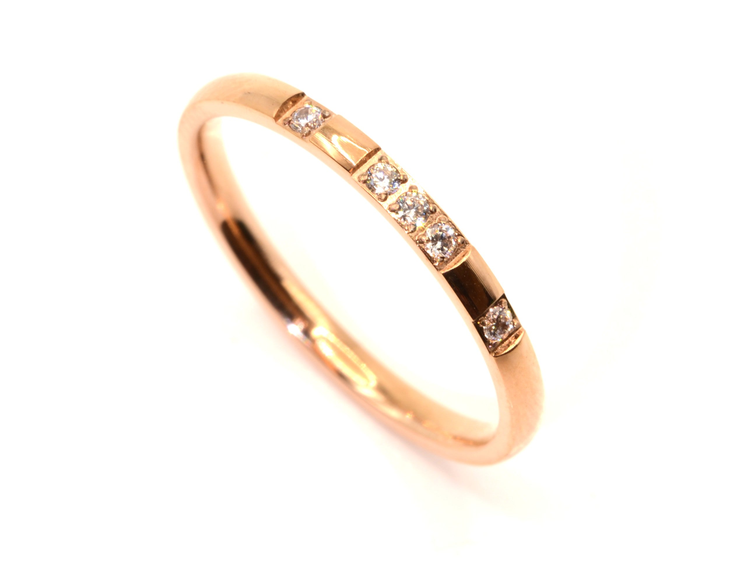 Eleganter Ring - 18K Roségold - Zirkon - Damen
