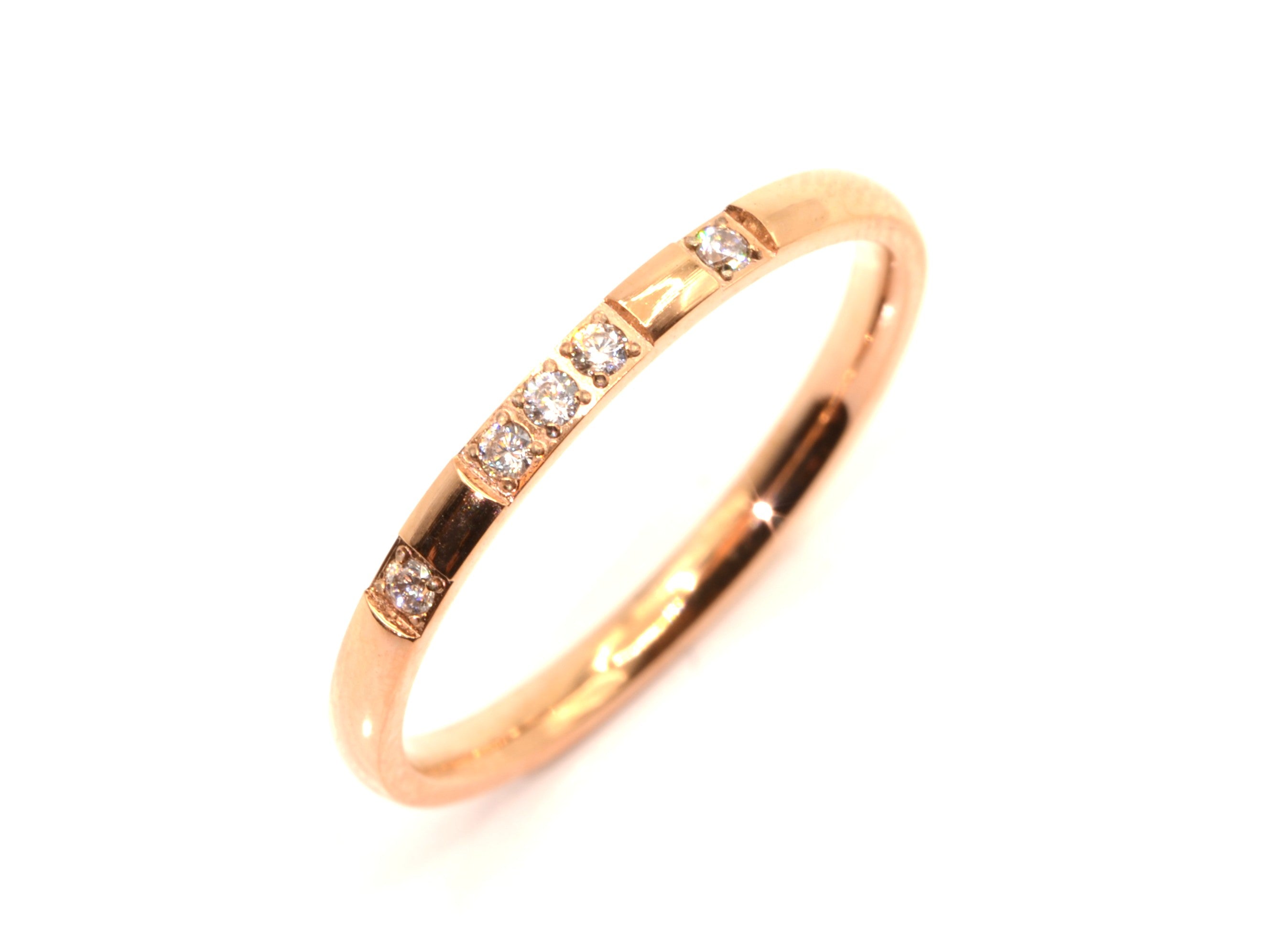 Eleganter Ring - 18K Roségold - Zirkon - Damen
