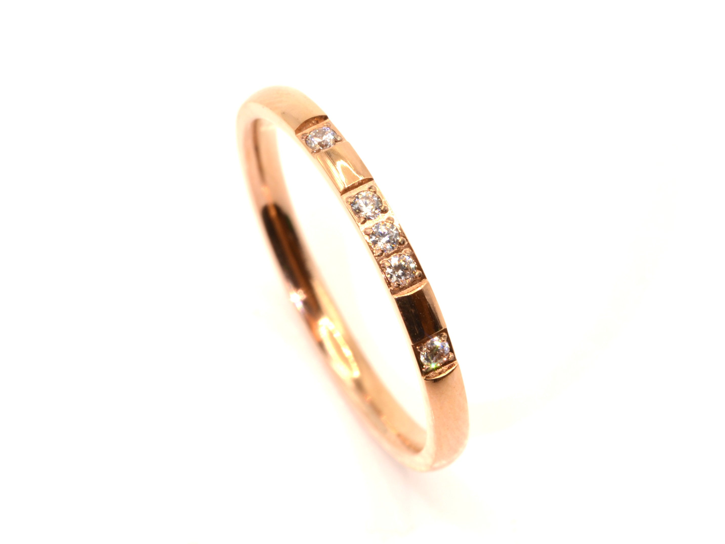Eleganter Ring - 18K Roségold - Zirkon - Damen