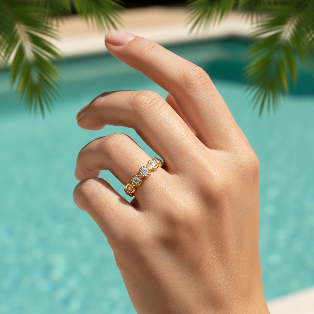 Ring | Gold - Flower - Comfort Fit - B 3mm - Damen