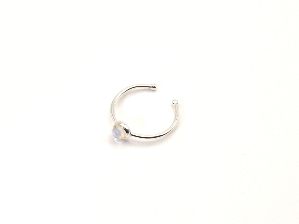 Ring | S925 - Silber - Mondstein - Gap - B 1mm - Damen