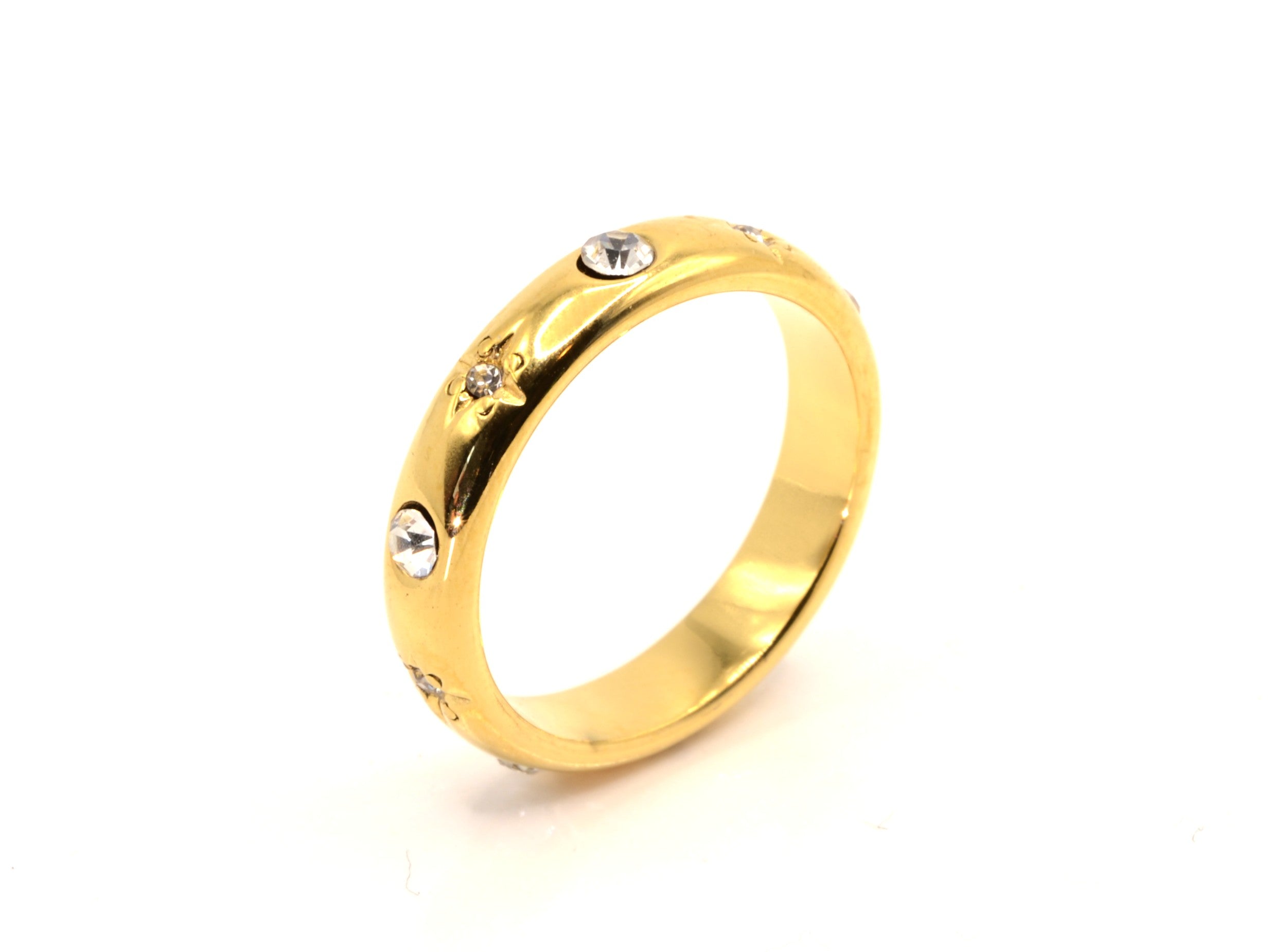 Ring - 18K Gold - Zirkon - Blumen - abgerundet - Damen