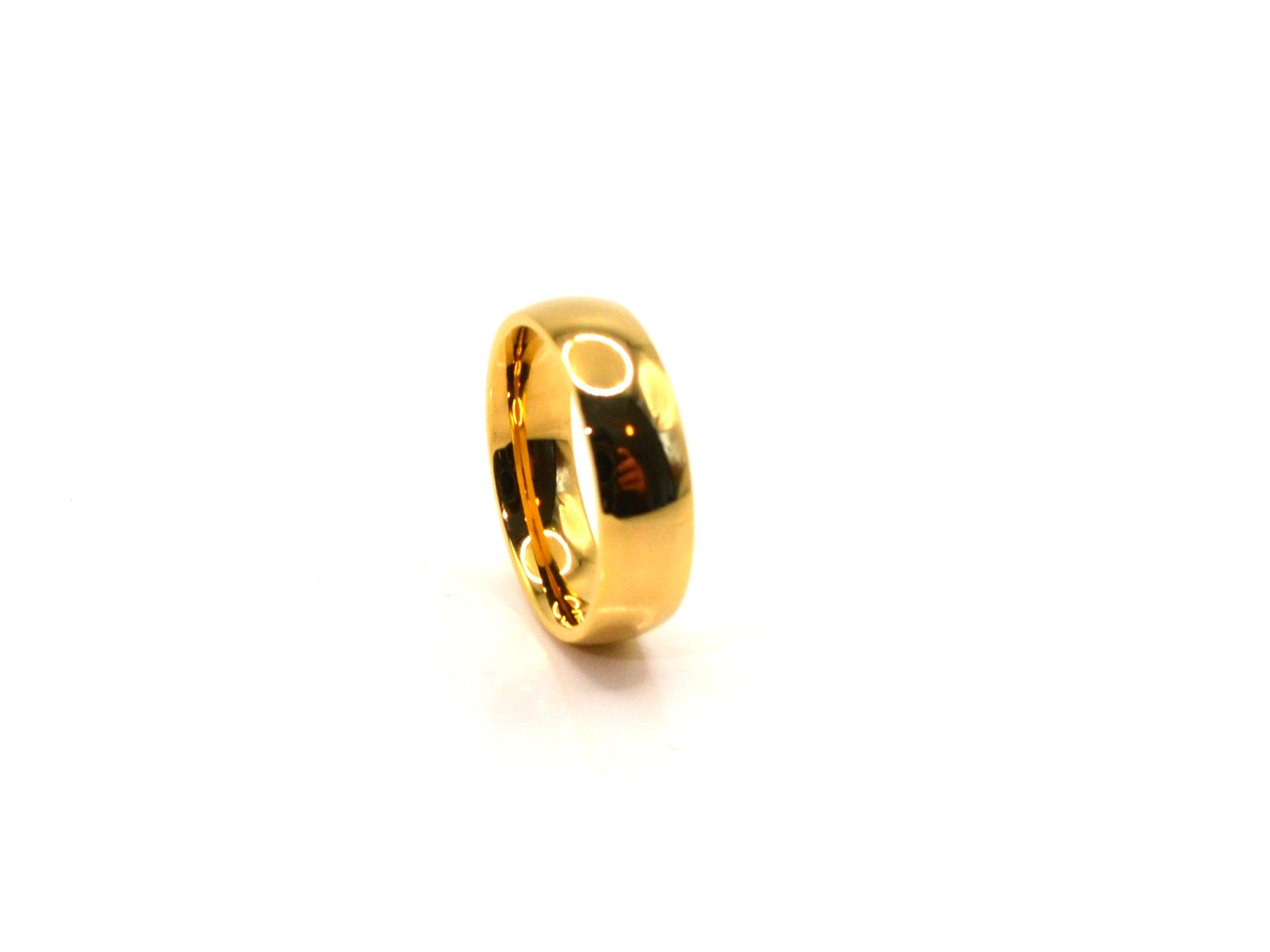 Ring - 18K Gold - 8mm - Hochglanz - bombiert - abgerundet - Damen