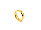 Ring | 18K Gold - Titanstahl - Bandring - bombiert - B 6mm - Damen