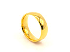 Ring | 18K Gold - Titanstahl - Bandring - bombiert - B 6mm - Herren
