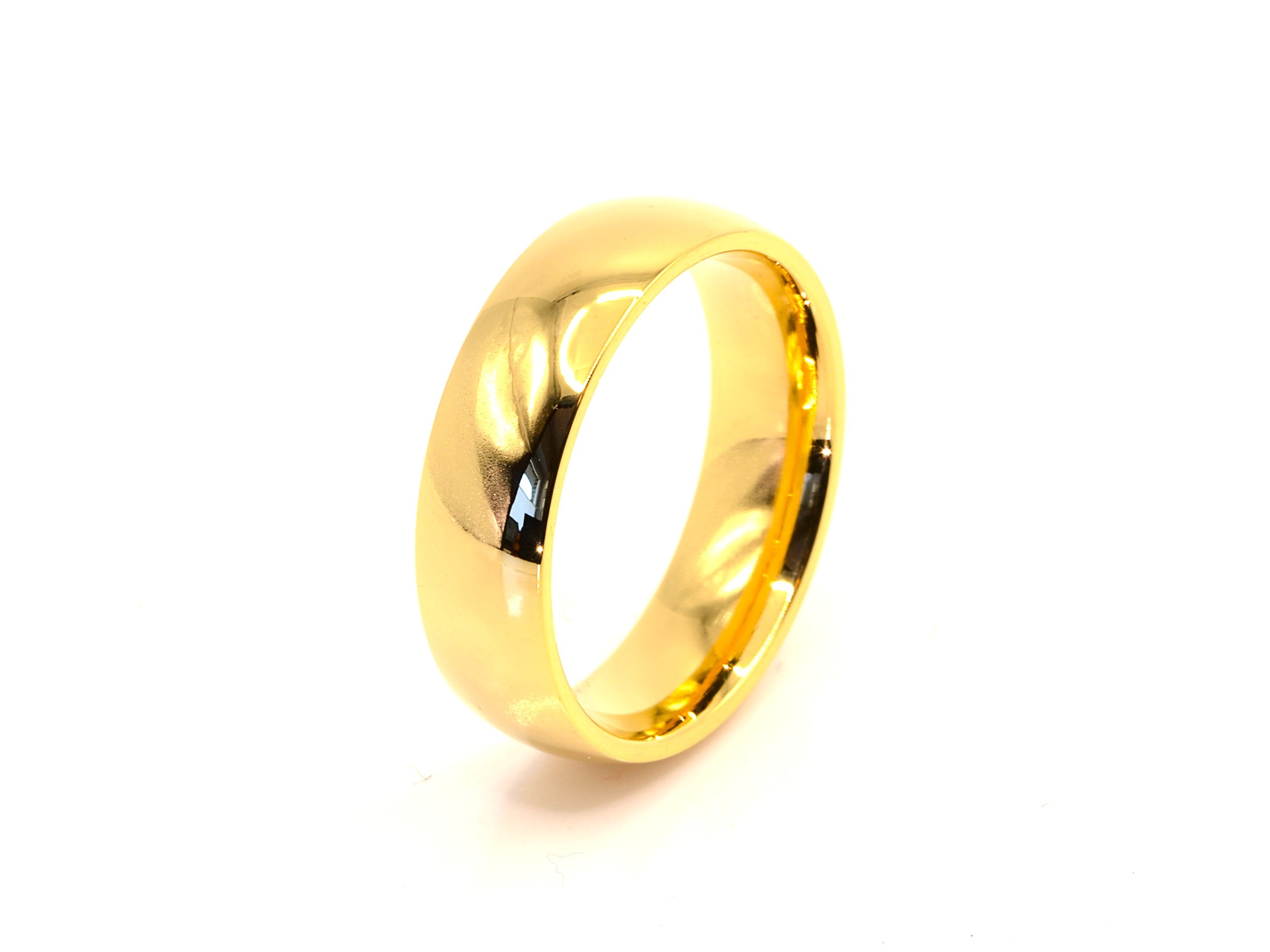 Ring - 18K Gold - 8mm - Hochglanz - bombiert - abgerundet - Damen