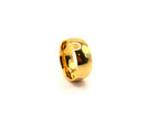 Ring | 18K Gold - Titanium Steel - Band Ring - domed - W 8mm - Ladies