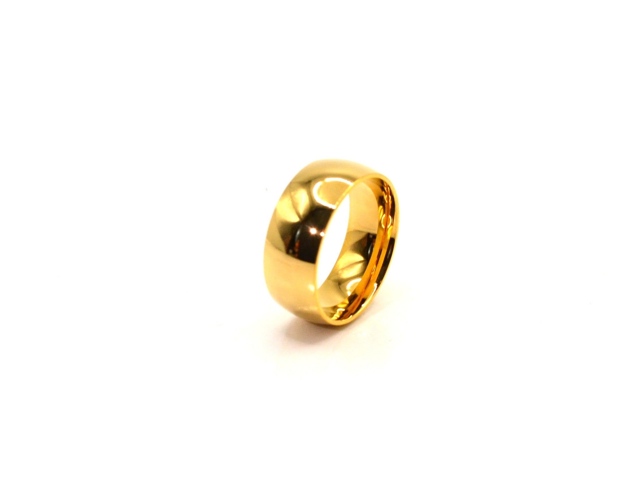 Ring - 18K Gold - 8mm - Hochglanz - bombiert - Herren