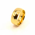 Ring | 18K Gold - Titanium Steel - Band Ring - domed - W 8mm - Ladies