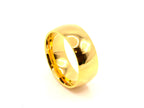 Ring | 18K Gold - Titanium Steel - Band Ring - domed - W 8mm - Ladies