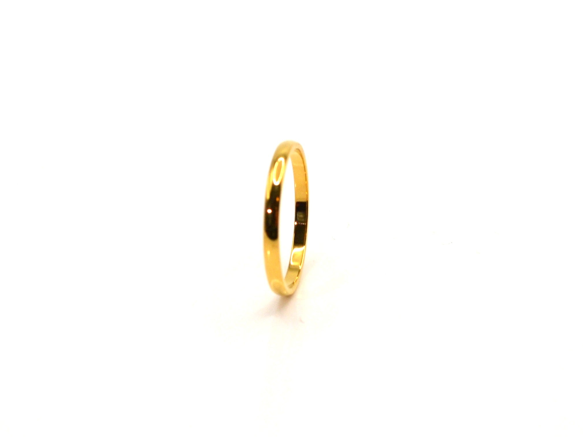 Ring - 18K Gold - B 2mm - Hochglanz - bombiert - Damen