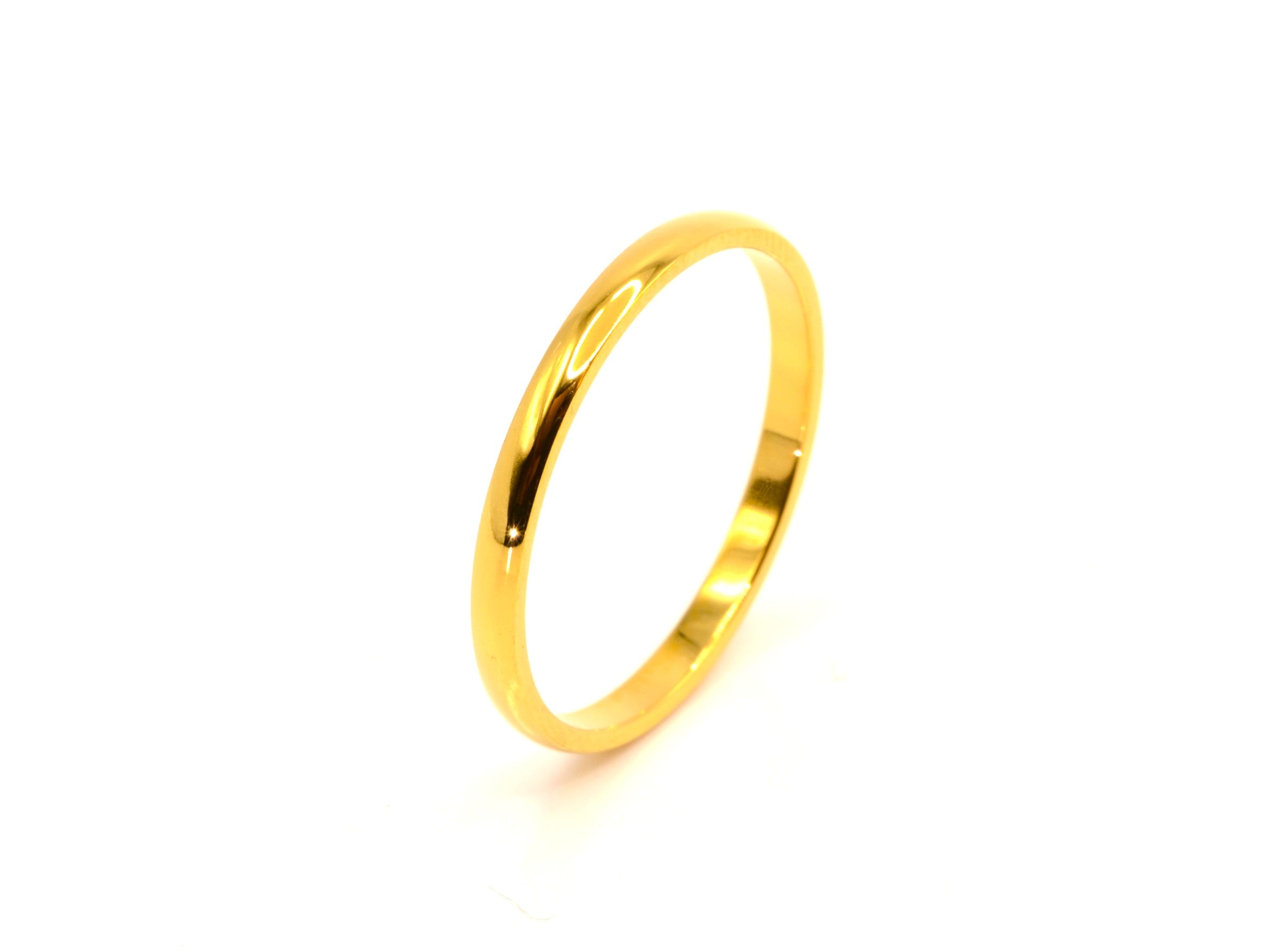 Ring - 18K Gold - B 2mm - Hochglanz - bombiert - Damen