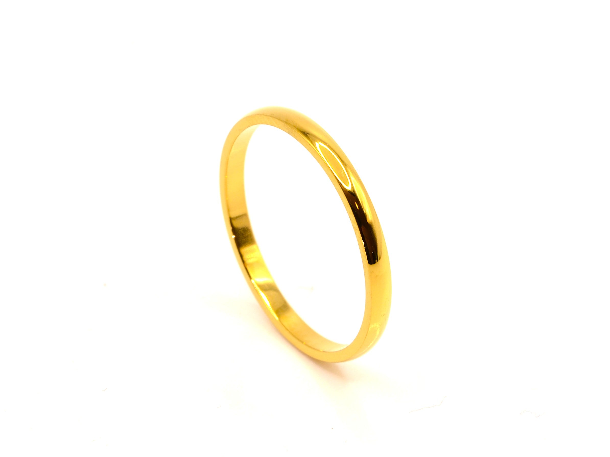 Ring - 18K Gold - B 2mm - Hochglanz - bombiert - Damen