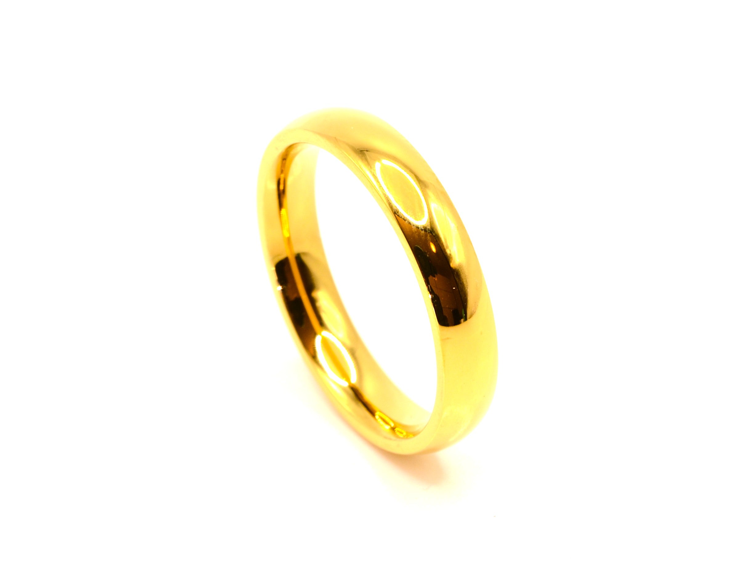 Ring - 18K Gold - 4mm -  Hochglanz - bombiert - Damen