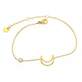 Armband | 18K Gold - Charm - Halbmond - L 16+4cm - Damen
