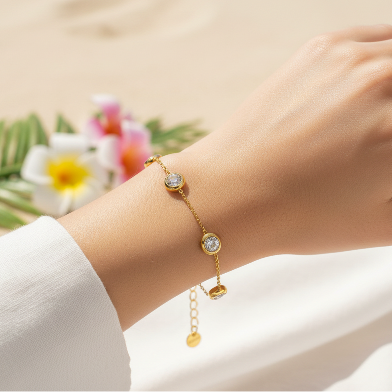 Armband | 18K Gold - Multi-Charm - L 16+3cm - Damen
