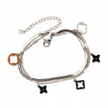 Bracelet | Silver - Layering - Clover & Star - L 17.5+5cm - Women