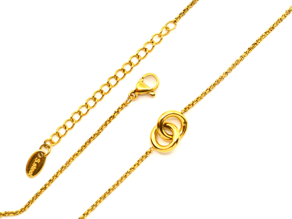 Halskette | Gold - Infinity - Ringe - L 41+5cm - Damen