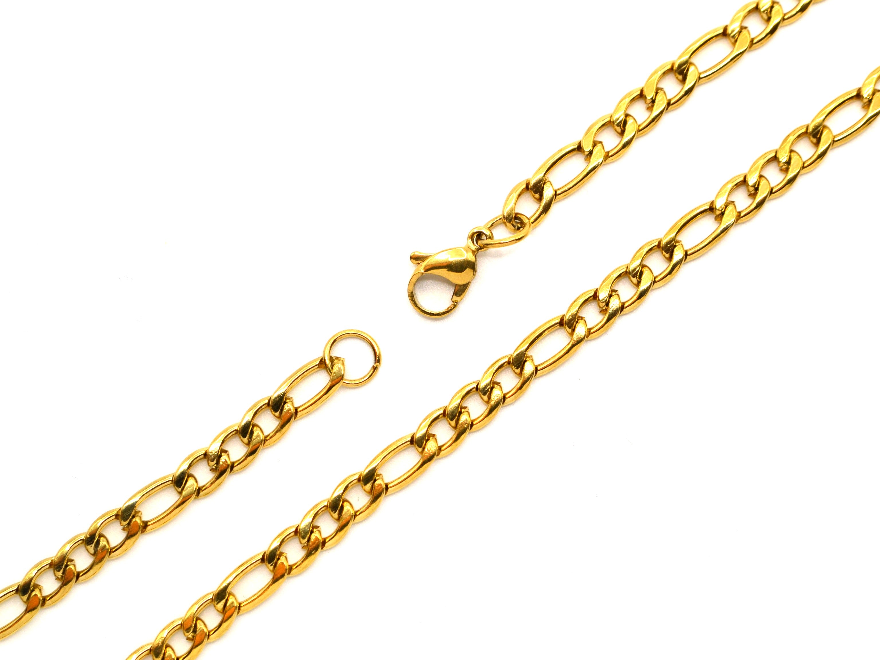 Halskette - 18K Gold - Figaro - B 5mm - L 50cm - Herren