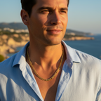 Necklace | 18K Gold - Figaro - W 5mm - L 50cm - Men's