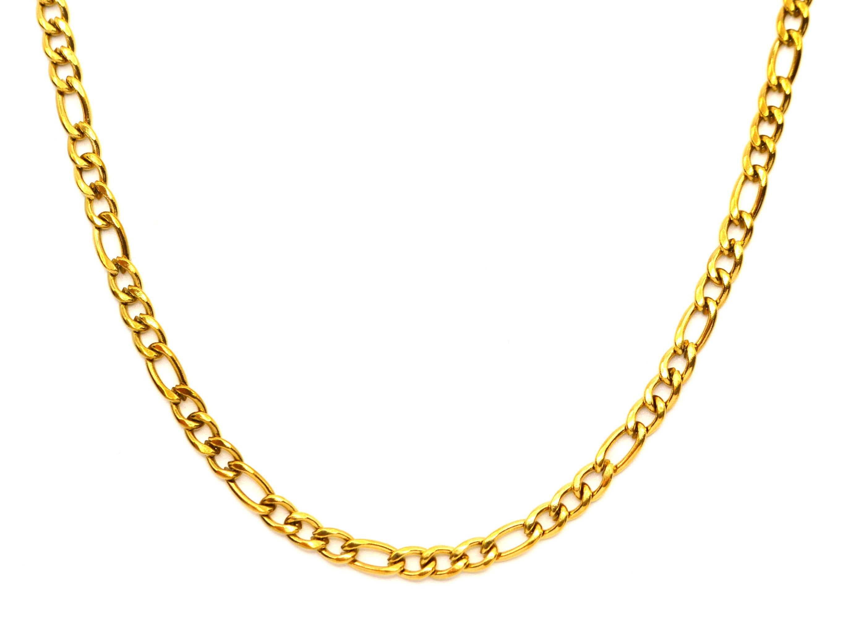 Halskette - 18K Gold - Figaro - B 3mm - L 45+5cm Damen