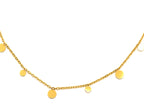 Halskette | Gold - Ankerkette - Dangle-Coin - L 40+5cm - Damen