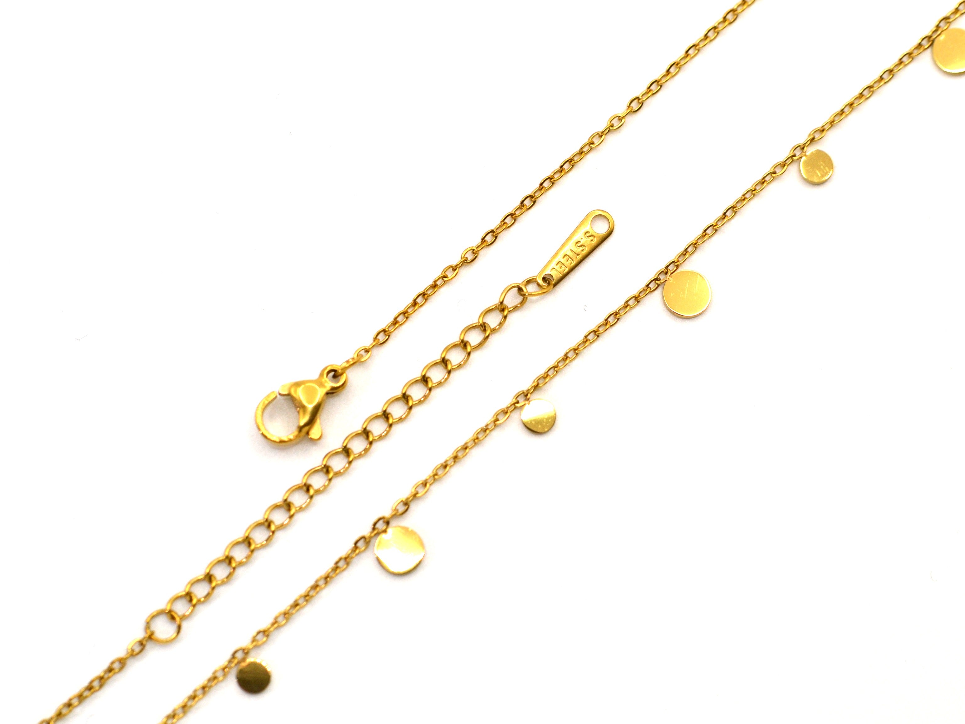 Halskette - Gold - Gliederkette - runde Plättchen - Damen