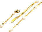 Halskette | 18K Gold - Ankerkette - Pearl - B 2mm - L 42+5cm - Damen
