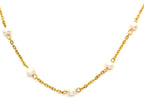 Halskette | 18K Gold - Ankerkette - Pearl - B 2mm - L 42+5cm - Damen