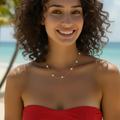 Halskette | 18K Gold - Ankerkette - Pearl - B 2mm - L 42+5cm - Damen